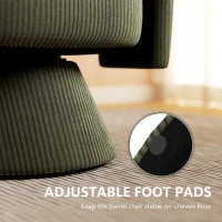 HOMCOM Swivel Barrel Accent Chair, Modern Upholstered Living Room Chair with Thick Padding for Reading, Green(m-7)