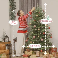 HOMCOM 6 ft Artificial Christmas Tree with Dense Realistic Branches, Full Ponderosa Fir, Hinged Xmas Tree, Easy Assembly(m-3)