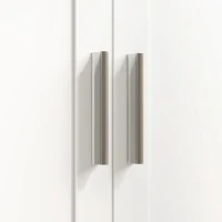 HOMCOM Folding Craft Table, Rolling Sewing Machine Table with Magnetic Doors, Bins, Pegs, Storage Shelf, Lockable Wheels, White(m-10)