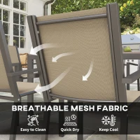 Outsunny 7 Piece Outdoor Dining Set with Rectangular Table and 6 Stackable Chairs, for Backyard, Lawn, Deck, Balcony, Pool Side(m-6)