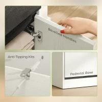 HOMCOM Buffet Cabinet with Soft-Close Hinges, Modern Sideboard with 3 Drawers and 2 Adjustable Shelves, White Wood Grain(m-7)