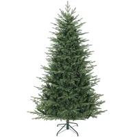 HOMCOM 7 ft Artificial Christmas Tree with Dense Realistic Branches, Full Ponderosa Fir, Hinged Xmas Tree, Easy Assembly(m-2)