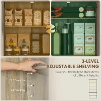 HOMCOM 67" Tall Kitchen Pantry Storage Cabinet, Kitchen Pantry Cabinet with Doors, Drawers and Adjustable Shelves, Grey Brown(m-5)