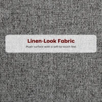 HOMCOM Set of 2 Counter Height Barstools, Upholstered Linen Bar Stools with Backrest, Footrest and Steel Legs, Dark Grey(m-5)