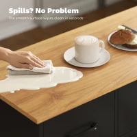 HOMCOM 47" Buffet Cabinet with Soft-Close Hinges, Farmhouse Sideboard with 3 Drawers, Adjustable Shelves and Spice Racks, Black(m-9)