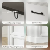 HOMCOM Lateral Filing Cabinet, Farmhouse File Cabinet with 2 Silent Drawers for Letter/A4/Legal Size Files, White(m-7)