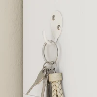 HOMCOM 4-In-1 Hall Tree with Bench and Shoe Storage, Farmhouse Coat Rack Shoe Bench with 12 Shoe Cubbies, 6 Hooks, White(m-10)