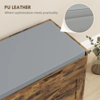 HOMCOM Shoe Storage Bench, Entryway Bench with 2-Tier Cabinet, Flip-Top Storage, Padded Cushion for Hallway, Rustic Brown(m-9)