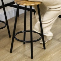 HOMCOM 5-Piece Bar Table Set for 4, Industrial Counter Height Bar Table and Chairs for Kitchen, Dining Room, Rustic Brown(m-7)