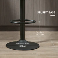 HOMCOM Modern Adjustable Bar Stools Set of 2, Swivel Barstool with Footrest, PU Leather Round Top for Kitchen, Brown(m-7)