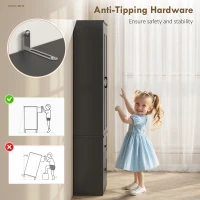 HOMCOM Tall Pantry Cabinet, 67" Kitchen Storage Cabinet with Adjustable Shelves and 2 Drawers for Kitchen, Dining Room, Black(m-9)