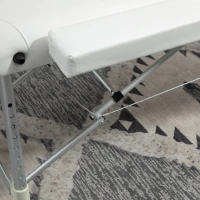 HOMCOM 85" 3 Section Foldable Massage Table Professional Salon Spa Facial Couch Bed (White)(m-9)