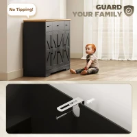 HOMCOM 47" Buffet Cabinet with Soft-Close Hinges, Farmhouse Sideboard with 3 Drawers, Adjustable Shelves and Spice Racks, Black(m-6)