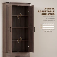 HOMCOM 67" Tall Kitchen Pantry Storage Cabinet, Kitchen Pantry Cabinet with Doors, Drawers and Adjustable Shelves(m-5)