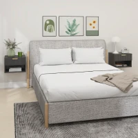 HOMCOM Floating Nightstands, Wall Mounted Bedside Tables Set of 2 with Drawer and Open Shelf, Black(m-8)