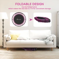 Soozier 45" Mini Trampoline for Adults, Foldable Fitness Exercise Rebounder with Adjustable Handle(m-5)