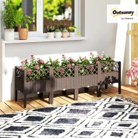 Outsunny Raised Garden Bed with Legs, Self Watering Elevated Planter Boxes with Drainage Holes, 63" x 15.7" x 20.3"(m-8)