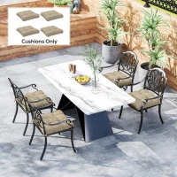 Outsunny 4-Piece Seat Cushion Pillows Replacement, Patio Chair Cushions Set with Ties for Indoor Outdoor(m-8)