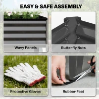 Outsunny Galvanized Raised Garden Bed with Legs, 71" x 22" x 31.5" Raised Planter Box with Reinforced Bars and Non-Woven Fabric(m-6)