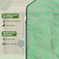 Outsunny Walk-in Greenhouse with 3 Tier, Garden Plant Growhouse with Roll-up Door and Mesh Windows, 140 x 213 x 190 cm, Green(m-5)