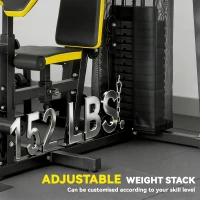 Soozier All-in-One Multi Home Gym Machine Workout Station with Weight Stack and Pulley System for Full Body Training(m-6)