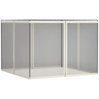 Outsunny Replacement Mosquito Netting for Gazebo 10' x 13' Black Screen Walls for Canopy with Zippers(m-11)
