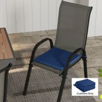 Outsunny 6-Piece Seat Cushion Pillows Replacement, Patio Chair Cushions Set with Ties for Indoor Outdoor, Deep Blue(m-1)