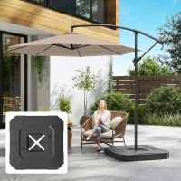 Outsunny 2-Piece Cantilever Umbrella Base Weight Set, 231 lb Water or Sand Fillable Outdoor Offset Umbrella Weights, Black(m-10)