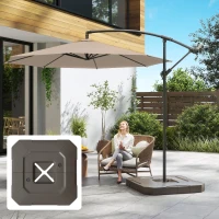 Outsunny 2-Piece Cantilever Umbrella Base Weight Set, 231 lb Water or Sand Fillable Outdoor Offset Umbrella Weights, Brown(m-10)