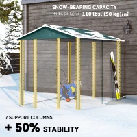 Outsunny 9' x 6' Garden Shed, Outdoor Storage Patio Shed w/ Sloped Roof, Lockable Door for Patio Lawn, Green(m-5)