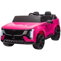 Qaba 2-Seater Ride on Truck, 12V Cadillac Escalade Licensed Kids Electric Car with Remote , Spring Suspension, Pink(m-2)