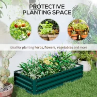 Outsunny 4' x 2' x 1' Raised Garden Bed, Set of 2 Galvanized Planter Box for Vegetables, Flowers, Herbs, Green(m-6)