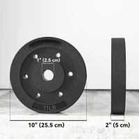 Soozier Weight Plates Set of 4, 1-Inch Barbell Weight Set for Home Gym Strength Training and Weightlifting, 4 x 11 lbs(m-3)