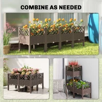 Outsunny Raised Garden Bed with Legs, Self Watering Elevated Planter Boxes with Drainage Holes, 63" x 15.7" x 20.3"(m-4)