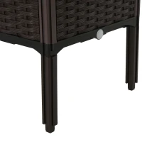 Outsunny 1 Piece Raised Garden Bed PP Raised Flower Bed Vegetable Herb Grow Box Stand Brown(m-12)