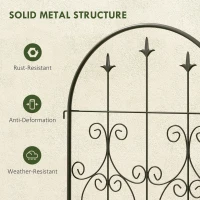 Outsunny Set of 2 Metal Garden Trellis, Decorative Trellis Panels, Scrollwork Design, 150 x 50 cm, Black(m-7)