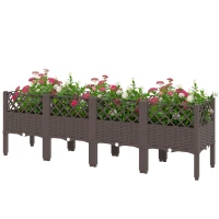 Outsunny Raised Garden Bed with Legs, Self Watering Elevated Planter Boxes with Drainage Holes, 63" x 15.7" x 20.3"(m-2)