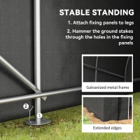 Outsunny 5' x 8' Outdoor Storage Shed, Heavy Duty Galvanized Steel Portable Shed for Bike, Motorcycle, Garden Tools, Black(m-5)