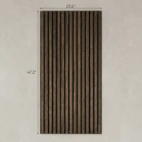 HOMCOM 47" x 24" Wood Panels for Wall, 4 Pack Acoustic Panels, Sound Absorbing Slat Wall for Wall Decor, Home, Walnut(m-3)