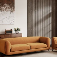 HOMCOM 47" x 24" Wood Panels for Wall, 4 Pack Acoustic Panels, Sound Absorbing Slat Wall for Wall Decor, Home, Walnut(m-7)