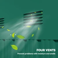 Outsunny 12' x 5.5' Metal Garden Storage Shed, Outdoor Tool Storage House with Lockable Door, Vents, Sloped Roof, Green(m-6)