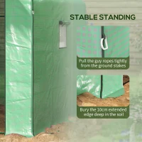 Outsunny Walk-in Greenhouse with 3 Tier, Garden Plant Growhouse with Roll-up Door and Mesh Windows, 140 x 213 x 190 cm, Green(m-7)