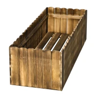 Outsunny 40" x 16" x 12"  Wooden Raised Garden Bed, Raised Planter Box, Planter Raised Bed with Drainage Holes, Natural(m-13)