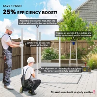 Outsunny 9' x 6' Garden Shed, Outdoor Storage Patio Shed w/ Sloped Roof, Lockable Door for Patio Lawn, Green(m-4)