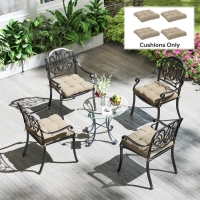 Outsunny 4-Piece Seat Cushion Pillows Replacement, Patio Chair Cushions Set with Ties for Indoor Outdoor