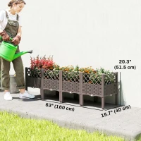 Outsunny Raised Garden Bed with Legs, Self Watering Elevated Planter Boxes with Drainage Holes, 63" x 15.7" x 20.3"(m-3)