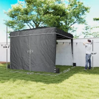 Outsunny 10 x 10 ft Pop Up Canopy Tent with Sidewalls, UPF50+ Outdoor Portable Instant Canopy Shelter with Carry Bag, Black(m-3)