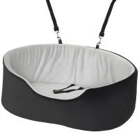 PawHut Dog Car Seat for Small Medium Pets, Detachable Washable Pet Bed with Cushion and Safety Belt for Dog Under 33lbs, Black(m-2)