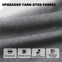 Outsunny Outdoor Chair Cushions Set of 4, Fade Resistant Patio Chair Cushions for Outdoor Furniture, 24" x 24", Grey(m-4)