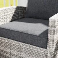 Outsunny Outdoor Chair Cushions Set of 4, Fade Resistant Patio Chair Cushions for Outdoor Furniture, 24" x 24", Grey(m-10)